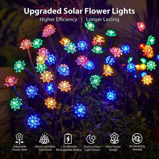 Outdoor Waterproof Rose Multicolor LED Solar Garden Lights