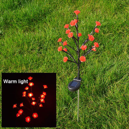 Outdoor Waterproof Rose Multicolor LED Solar Garden Lights