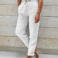 👖 Pantalones de Pierna Ancha de Lino y Algodón para Mujer – Cintura Elástica, Comodidad y Estilo Casual ✨💖