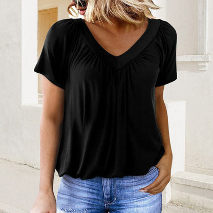 ⏰🔥 ¡50% DE DESCUENTO POR TIEMPO LIMITADO! 🌸 Camiseta Casual de Mujer Dokotoo – Manga Corta, Cuello en V y Ajuste Holgado para un Verano Fresco y Cómodo ☀️💖