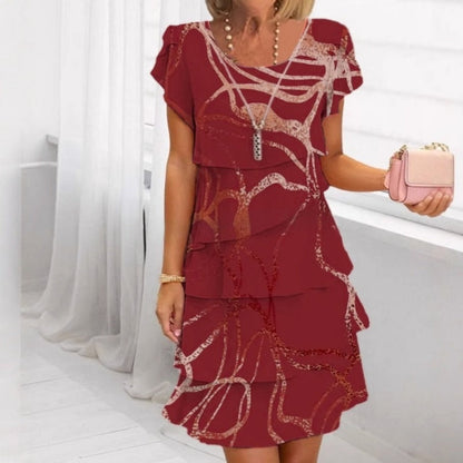 👗 Vestido Elegante de Moda para Mujer – Detalles con Volantes, Estilo Sofisticado y Femenino ✨🌸