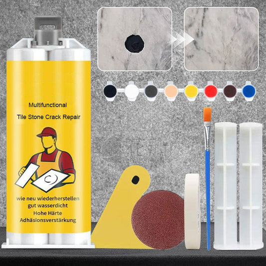 🛠️ Kit Multifuncional de Reparación para Grietas en Baldosas y Piedra – Restaura y Sella sin Obras, Resistente al Agua 💧✨