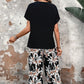 ⏰🔥 ¡50% DE DESCUENTO POR TIEMPO LIMITADO! 👚👖 Conjunto Casual de Mujer – Pantalón Ancho y Top de Manga Corta con Estampado Floral 🌸💖