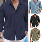 👕 Camisa de Manga Larga para Hombre – Color Sólido, Estilo Versátil y Cómodo para Todos los Días ✨🧑‍🦱