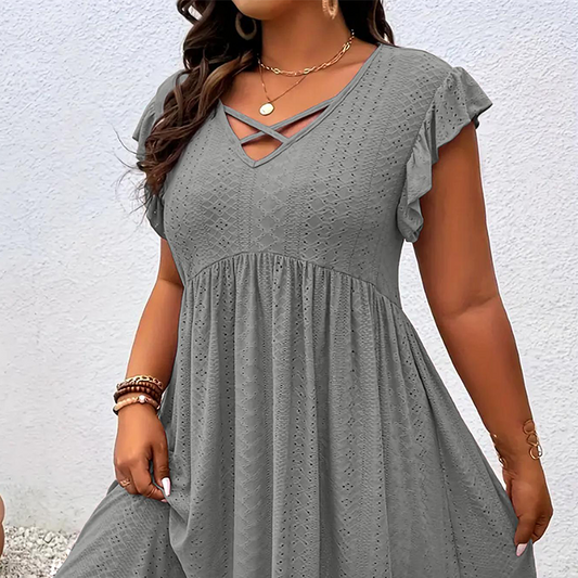⏰🔥 ¡50% DE DESCUENTO POR TIEMPO LIMITADO! 👗 Vestido de mujer con escote en V y volantes: favorecedor, tejido suave y perfecto para cualquier ocasión ✨🌸
