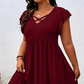 ⏰🔥 ¡50% DE DESCUENTO POR TIEMPO LIMITADO! 👗 Vestido de mujer con escote en V y volantes: favorecedor, tejido suave y perfecto para cualquier ocasión ✨🌸