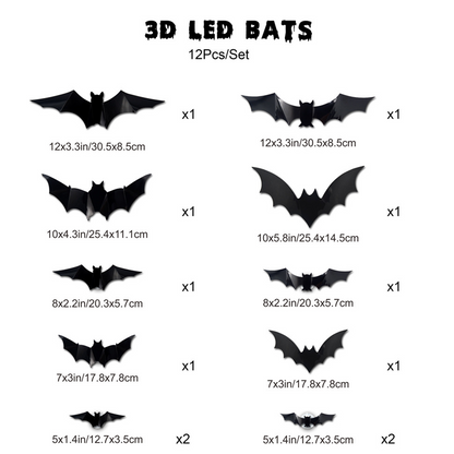 🦇LIMITED-TIME 50% OFF! ⏰Spooky 3D Bat LED Wall Light, Halloween Indoor Outdoor Wall Decoration Light👻