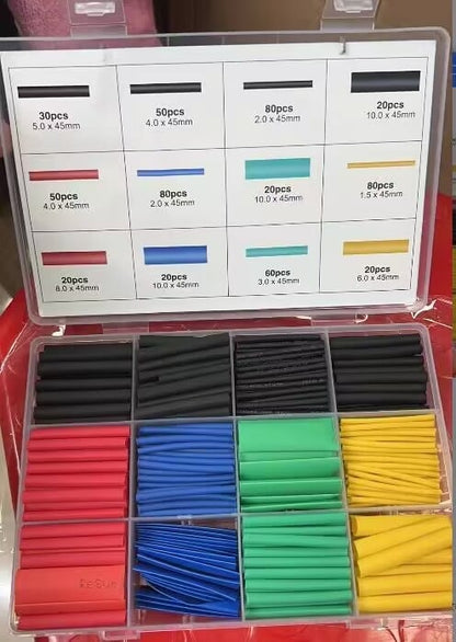 📢 ¡50% DE DESCUENTO AHORA! 🔥 Kit de tubos termorretráctiles: 580 piezas con estuche, relación 3:1, sellado impermeable y reparación rápida de aislamiento 🛠️🔧