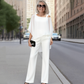👗 Conjunto de 2 Piezas para Mujer – Top de Gasa Irregular y Pantalones Anchos, Estilo Cómodo y Moderno ✨💖