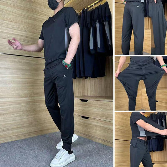 🔥 Conjunto Deportivo para Hombre: Camiseta de Manga Corta y Pantalón Largo – Comodidad y Estilo para tu Entrenamiento 💪⚡