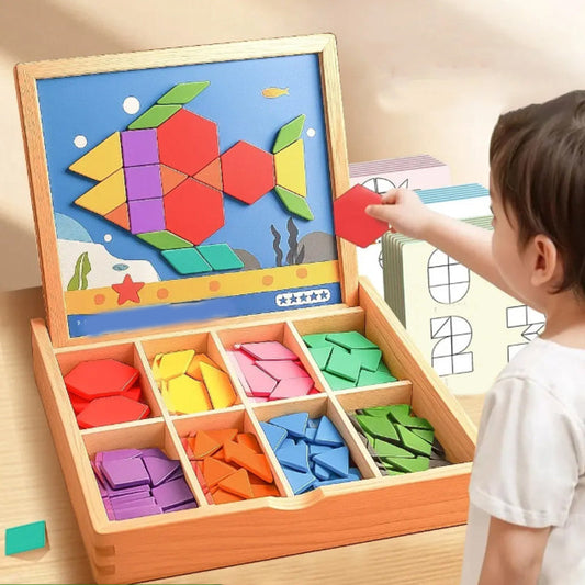 🔥🧠 ¡OFERTA POR TIEMPO LIMITADO! Juego Educativo de Bloques Magnéticos de Madera – Aprende Jugando 🧩🧲