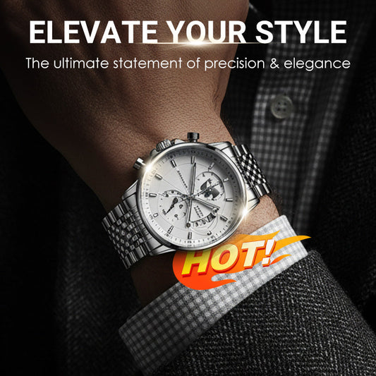 🔥✨ ¡50% DCTO! Reloj de Cuarzo para Hombre – Luminoso, Impermeable y Súper Elegante ✨🔥