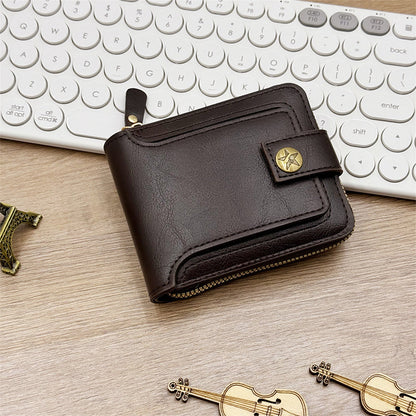 📢🔥 ¡50% DE DESCUENTO! 🎅 Cartera Vintage para Hombre con Cierre — Cuero Genuino & Protección RFID 💼✨ | ¡Estilo, Seguridad y Ahorro! 💰🛍️