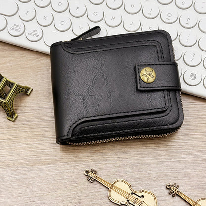 📢🔥 ¡50% DE DESCUENTO! 🎅 Cartera Vintage para Hombre con Cierre — Cuero Genuino & Protección RFID 💼✨ | ¡Estilo, Seguridad y Ahorro! 💰🛍️