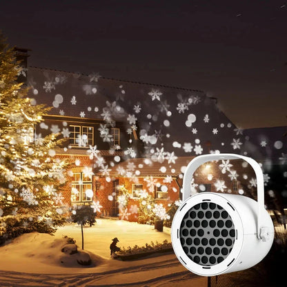 ❄️🎅 ¡50% DE DESCUENTO! Proyector LED Navideño de Copos de Nieve — Patrón Giratorio Súper Brillante 🌟🎄 | ¡Súper Ventas & Ideal para Exterior! 🔥