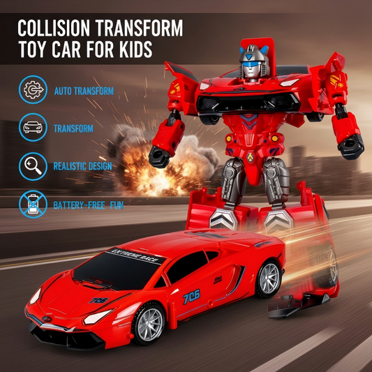 🔥🚗 ¡50% DCTO HOY! Carro de Juguete que se Transforma en Robot al Chocar – Súper Divertido y Favorito de los Niños 🤖✨