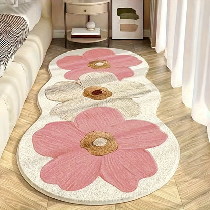 🌸✨ Alfombra Suave con Patrón Floral Irregular Decoración Moderna • Textura Aterciopelada • Toque Elegante y Acogedor 🏡💐