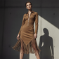 ⏰🔥 ¡OFERTA 50% OFF! 👗🤎 Vestido Midi Retro para Mujer con Flecos y Cremallera – Estilo Western, Silueta Favorecedora y Look Atrevido