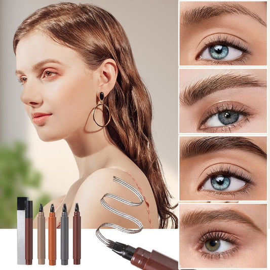 🥳Gran venta 2026🥳💞¡Se han vendido más de 50.000 piezas! ⚡💖 Plumón Impermeable de Barba y Cejas de 4 Puntas – Definición Precisa y Natural ✨