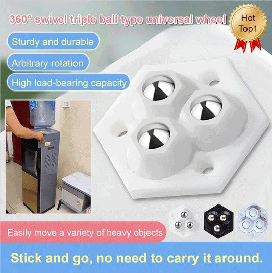 🔥 50% DE DESCUENTO 🔥 Ruedas Giratorias 360° de Tres Bolas (Pack de 4) – Movimiento Suave y Sin Rayar Pisos 🛠️✨