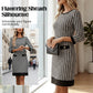👗✨ Vestido Midi Ajustado para Mujer con Cuello Redondo y Estampado Pata de Gallo 💃 Elegante y Moderno | 🖤 Estilo Clásico que Realza la Figura | 🌟 Ideal para Oficina y Eventos Casual-Chic