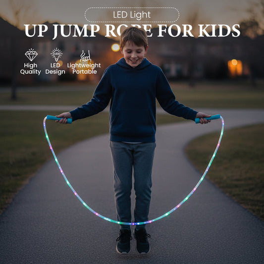 🏃‍♀️🌈 Cuerda de Saltar con Luz LED – Ejercicio Divertido para Niños y Niñas