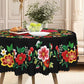 🔥 50% DE DESCUENTO 🔥 Mantel Floral Mexicano con Borde Esconjado – Elegancia y Tradición en tu Mesa 🌸🌿
