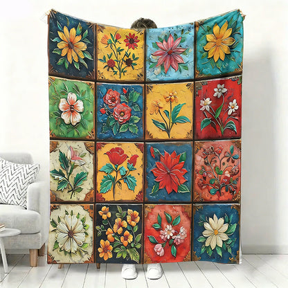 🔥 50% DE DESCUENTO 🔥 Manta de Franela Suave con Estampado de Flores – Ultra Cómoda y Decorativa para tu Hogar 🌸✨