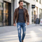 👖 Vaqueros Ajustados Rotos para Hombre – Estilo Moderno, Elegante y Urbano ✨💪