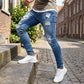 👖 Vaqueros Ajustados Rotos para Hombre – Estilo Moderno, Elegante y Urbano ✨💪