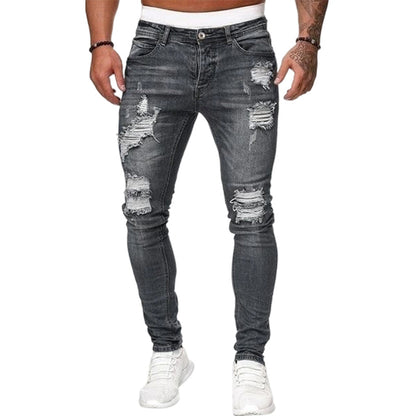 👖 Vaqueros Ajustados Rotos para Hombre – Estilo Moderno, Elegante y Urbano ✨💪