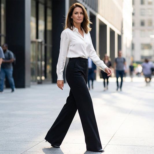✨👖 Pantalón de Traje para Mujer de Tiro Alto – Corte Elegante que Estiliza y Realza la Figura 💼💖