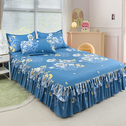 🛏️✨ Juego de Falda de Cama de 3 Piezas con Volantes – Elegancia y Comodidad para tu Dormitorio 🌸💖🛌