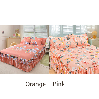 🛏️✨ Juego de Falda de Cama de 3 Piezas con Volantes – Elegancia y Comodidad para tu Dormitorio 🌸💖🛌