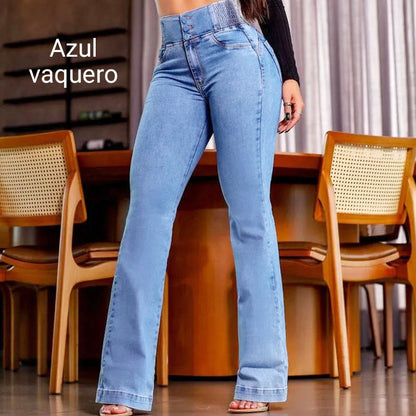 👖✨ Vaqueros Acampanados de Cintura Alta y Estirables – ¡Comodidad y Estilo para Tu Día a Día! 💃🌟