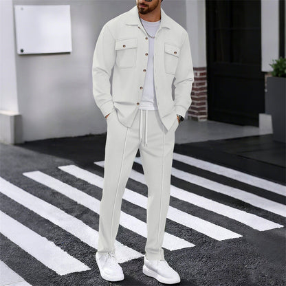👕👖 Conjunto de Chaqueta y Pantalones para Hombre – Tejido Transpirable Tipo Waffle, Corte Relajado y Estilo Casual Cómodo ✨🔥