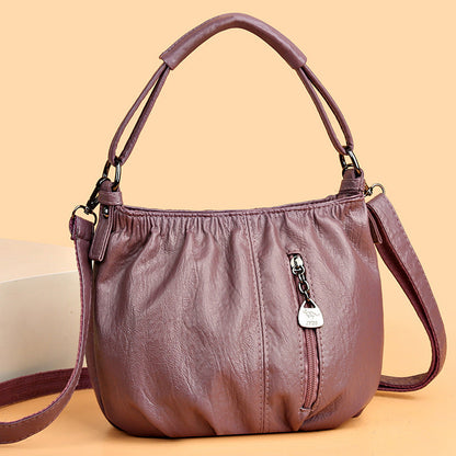 👜✨ Bolso de Hombro de Cuero Suave con Forma de Cubo – Sencillo, Elegante y Perfecto para el Día a Día 💖🌟
