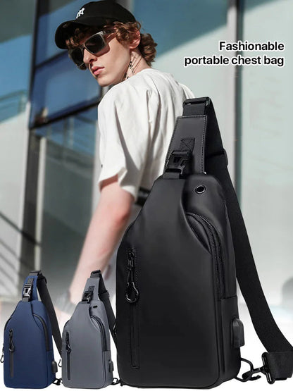 🎒✨ Bolsa de Pecho de Tela Oxford – Ligera, Resistente y Perfecta para Viajes y Uso Diario 🚶‍♂️📱