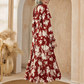 🌸👗 Vestido Maxi de Capas con Estampado Floral – Cuello en V, Cintura Ceñida y Manga Larga para un Look Elegante y Sofisticado 💃✨