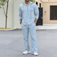 👕👖✨ Conjunto de 2 Piezas para Hombre: Camisa con Capucha y Pantalones de Lino – Comodidad, Estilo Casual y Frescura Todo el Día 🌿🌟