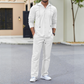 👕👖✨ Conjunto de 2 Piezas para Hombre: Camisa con Capucha y Pantalones de Lino – Comodidad, Estilo Casual y Frescura Todo el Día 🌿🌟