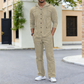 👕👖✨ Conjunto de 2 Piezas para Hombre: Camisa con Capucha y Pantalones de Lino – Comodidad, Estilo Casual y Frescura Todo el Día 🌿🌟