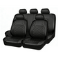 🚗 Funda de Asiento de Auto de Cuero Matelassé de Lujo – 9 Piezas, Universal  ✅🖤