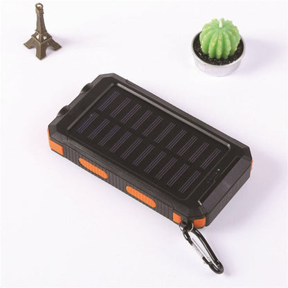 🔋 Batería Externa Portátil de 10 000 mAh con Energía Solar – Cargador Solar con 2 Linternas LED, Ideal para Viajes y Camping 🌞✨