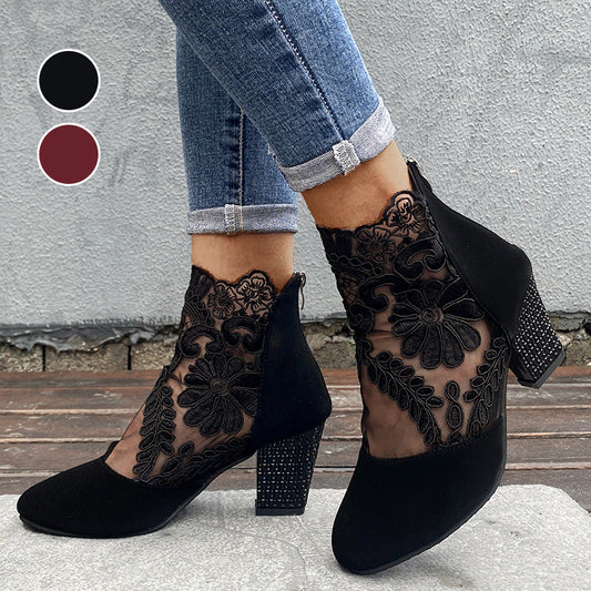 👠 Tacones Altos de Encaje Elegantes para Mujer – Estilo Sofisticado y Cómodo para el Verano 🌸✨