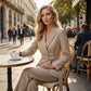 👗 Conjunto de Chaqueta Elegante de Cintura Alta y Pantalones Anchos para Mujer – Estilo Sofisticado y Confortable para Todo Momento ✨🌟