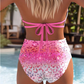 👙 Conjunto de Bikini de Cintura Alta con Estampado de Leopardo Degradado – Estilo Audaz y Elegante para el Verano 🌞✨