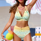 👙 Conjunto de Bikini de Cintura Alta con Estampado de Leopardo Degradado – Estilo Audaz y Elegante para el Verano 🌞✨