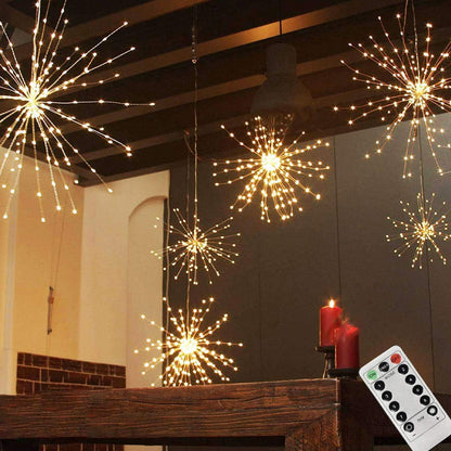 🌟 Cadena de Luces Solares de Fuegos Artificiales para Jardín y Fiestas – Ilumina tu Espacio con Brillo y Color 🎉✨
