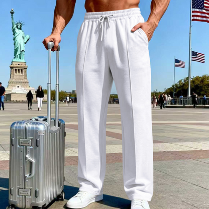 👖 ¡OFERTA POR TIEMPO LIMITADO 50% DE DESCUENTO! 🌀 Pantalones de Cintura Elástica para Hombres con Pierna Recta – Tejido Transpirable, Bolsillos Laterales, 9 Colores y Ajuste Personalizado ✨